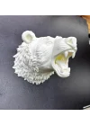 Mey İthalat® Beyaz Renk 3D Ayı Başı Duvar Dekoru