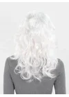 Mey İthalat® Beyaz Renk Kahküllü Dalgalı Uzun Parti Peruğu