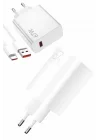 Mey İthalat® Beyaz Ultra Plus Hızlı Şarj Seti Şarj Adaptörü ve Kablosu 67W