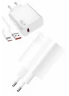 Mey İthalat® Beyaz Ultra Plus Hızlı Şarj Seti Şarj Adaptörü ve Kablosu 67W