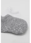 Mey İthalat®   2Li Sneakers Kaymaz Basic Penye Çorap 20103 Gri Beyaz