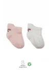 Mey İthalat®   2Li Sneakers Smile Penye Çorap 20106 Pembe Ekru