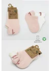 Mey İthalat®   2Li Sneakers Smile Penye Çorap 20106 Pembe Ekru