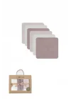 Mey İthalat® 6lı Müslin Mendil 20x20 cm 90106 Taş Ekru Antrasit