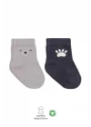 Mey İthalat®  Bear Penye Soket Çorap 2Li BS10116 Gri