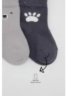 Mey İthalat®  Bear Penye Soket Çorap 2Li BS10116 Gri