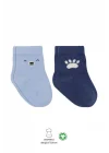 Mey İthalat®   2Li Bear Penye Soket Çorap 10116 Mavi
