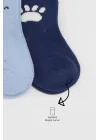 Mey İthalat®   2Li Bear Penye Soket Çorap 10116 Mavi