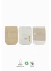 Mey İthalat®  Puanlı Kaymaz Penye Soket Çorap 3Lü BS10108 Bej