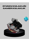 Mey İthalat® Bluetooth 5.0 Kablosuz Kulaklık LED Işıklı Silikonlu Tasarımlı