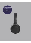 Mey İthalat® Bluetooth 5.0 Siyah Kablosuz Kulaklık 18 Saat Batarya Katlanabilir Tasarım