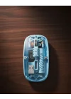 Mey İthalat® Bluetooth 5.2 Destekli Mavi Pilli Kablosuz Mouse
