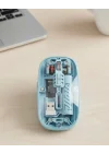 Mey İthalat® Bluetooth 5.2 ve 2.4G USB Kablosuz Mouse Pilli Mavi Tasarım
