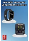 Mey İthalat® Bluetooth Bağlantılı Kablosuz Kulaklık ve Yeni Nesil Akıllı Saat 5.0 Bluetooth