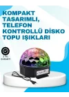 Mey İthalat® Bluetooth Bağlantılı Renkli Masaüstü Disko Topu Işık Gösterisi