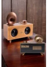Mey İthalat® Bluetooth Hoparlör Ahşap Klasik Retro Gramofon Bluetooth Müzik Kutusu