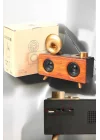 Mey İthalat® Bluetooth Hoparlör Ahşap Klasik Retro Gramofon Bluetooth Müzik Kutusu