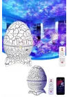 Mey İthalat® Bluetooth Hoparlör Dinozor Yumurtası Gece Masa Lambası Projektör
