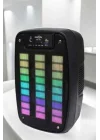 Mey İthalat® Bluetooth Hoparlör RGB Işıklı USB SD Kart Girişli Taşınabilir