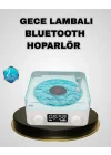 Mey İthalat® Bluetooth Hoparlörlü Gece Lambası Dijital Saat Ekranlı Su Dalgası Efektli Dekoratif