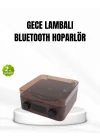 Mey İthalat® Bluetooth Hoparlörlü Gece Lambası Dijital Saat ve Ambiyans Işığı Çok Amaçlı