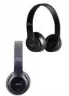 Mey İthalat® Bluetooth Kablosuz Kulaklık Siyah Wireless 5.0 Kulak Üstü Uzun Pil Ömrü