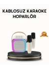 Mey İthalat® Bluetooth Karaoke Hoparlör Renkli LED Işıklı ve Type-C Şarjlı