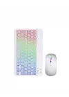 Mey İthalat® Bluetooth Klavye Mouse Seti Aydınlatmalı Türkçe Q Ergonomik Tasarım