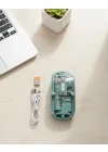 Mey İthalat® Bluetooth ve 2.4G USB Destekli Pilli Kablosuz Şeffaf Mouse