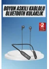 Mey İthalat® Boyun Bantlı Kablolu Yüksek Ses Kaliteli Bluetooth Kulaklık Uzun Pil Ömrü