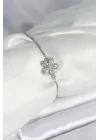 Mey İthalat® Çiçek Model Asansörlü Gümüş Renk Kadın Bileklik