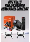 Mey İthalat® Çift Kollu Game Box Projeksiyon Cihazı Kumandalı Android Tv Dahili Hoparlör