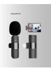 Mey İthalat® Çift Mikrofonlu Kablosuz Kayıt Seti iPhone Uyumlu Mini Mikrofon