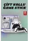 Mey İthalat® Çift Oyun Kollu 4K HD Ekran Nostaljik 20.000 Oyunlu Beyaz Game Stick