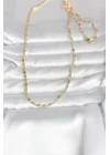 Mey İthalat® CM 14K Gold Renk Çizgi Lazer Model 60 cm Kadın Kolye