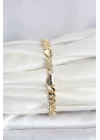 Mey İthalat® CM 14K Gold Renk Ezme Kalın Zincir Model Kadın Bileklik
