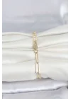 Mey İthalat® CM 14K Gold Renk Kalın Ataç Zincir Model Kadın Bileklik
