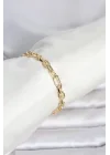 Mey İthalat® CM 14K Gold Renk Kalın Zincir Model Kadın Bileklik