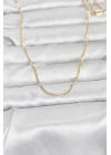 Mey İthalat® CM 14K Gold Renk Lazer Puntalı Model 60 cm Kadın Kolye