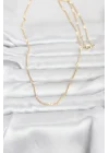 Mey İthalat® CM 14K Gold Renk Lazer Puntalı Model 60 cm Kadın Kolye