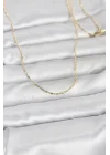 Mey İthalat® CM 14K Gold Renk Parçalı Topçuk Model 60 cm Kadın Kolye