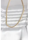 Mey İthalat® CM 14K Gold Renk Yassı Yılan Zincir Model 45 cm Kadın Kolye