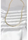Mey İthalat® CM 14K Gold Renk Yassı Zincir Model 45 cm Kadın Kolye