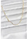 Mey İthalat® CM 14K Gold Renk Yassı Zincir Model 60 cm Kadın Kolye