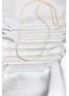 Mey İthalat® CM 14K Gold Renk Yassı Zincir Model 60 cm Kadın Kolye