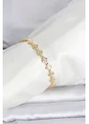 Mey İthalat® CM 14K Gold Renk Yonca Model Kadın Bileklik