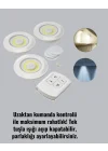 Mey İthalat® Çok Amaçlı Kullanım İçin Kablosuz Yapışkanlı 3 Lü Uzaktan Kumandalı Led Spot Lamba