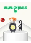 Mey İthalat® Çok İşlevli USB Şarjlı Anahtarlık Fener