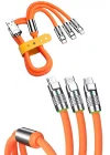 Mey İthalat® Çoklu Şarj Kablosu USB Type-C İOS Uyumlu 120W Hızlı Şarj Kablosu
