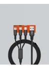 Mey İthalat® Çoklu USB Şarj Kablosu – 1,2m Hızlı Şarj, 3A Güçlü Akım